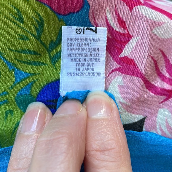 Club Echo Floral Turquoise Silk Scarf - Picture 8 of 8
